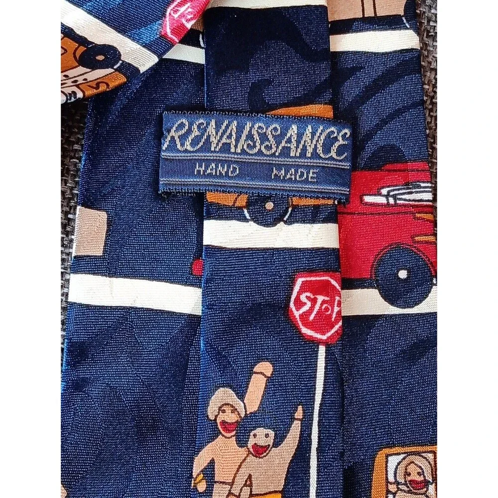 Tie 70s 80s 90s Y2K Mens Renaissance Statement Cars 3.75 Wide 57 Long